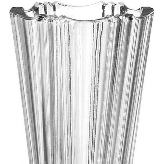 Vaso Grid 24,8cm Por 13,5cm Diâmetro em Cristal Ecológico Delisoga